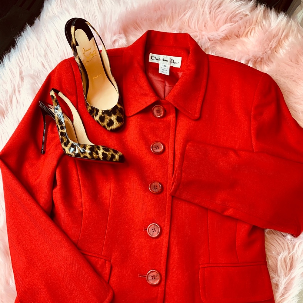 Christian Dior red wool jacket